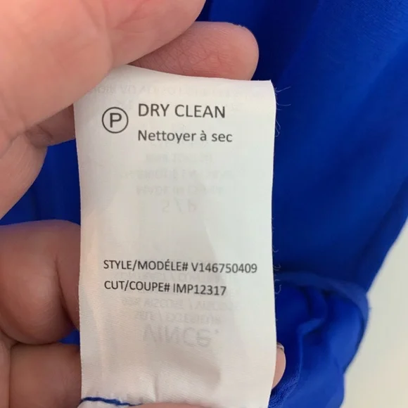 Vince Split V-Neck Cobalt Blue Shift Dress size S - Picture 8 of 8